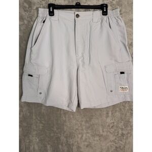 Bimini Bay Outfitters Cargo Fishing Shorts Mens 38 Gray Nylon Utility